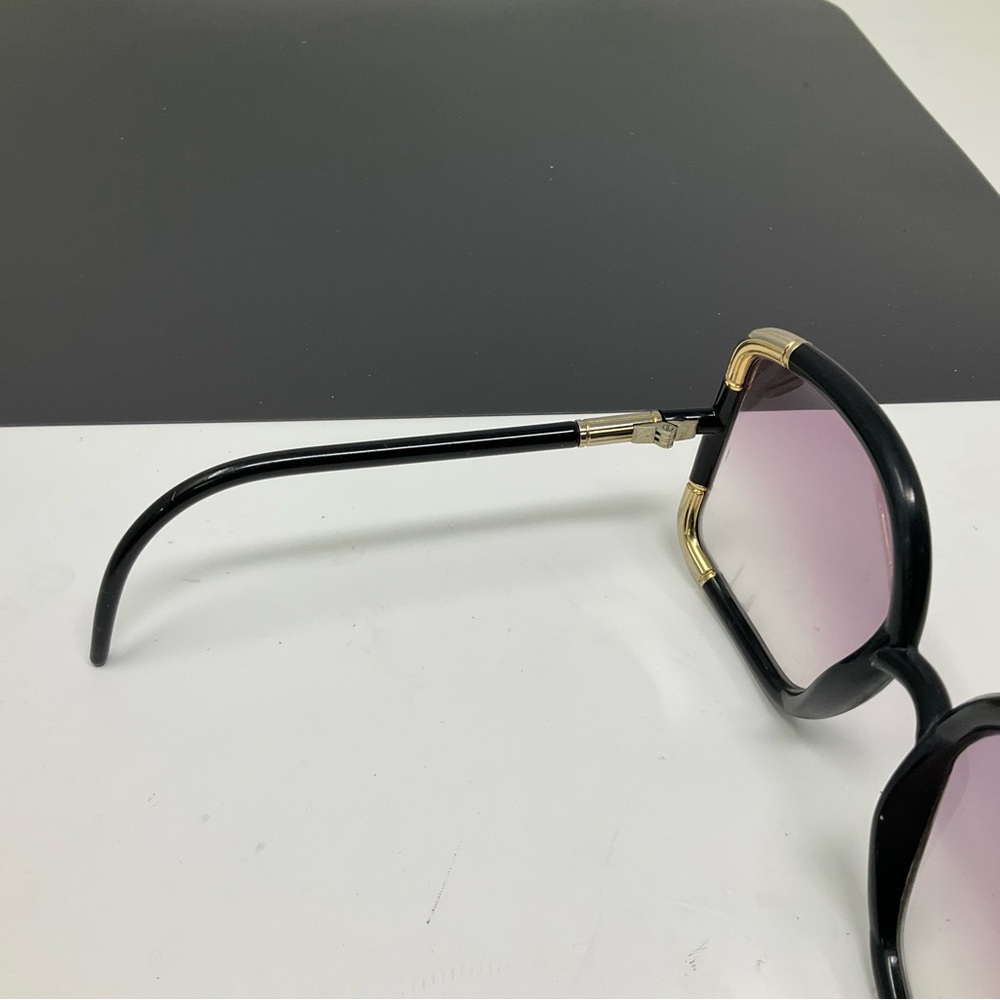 Vintage Ted Lapidus Black and Gold Oversized Women's Sunglasses - Picture 6 of 7